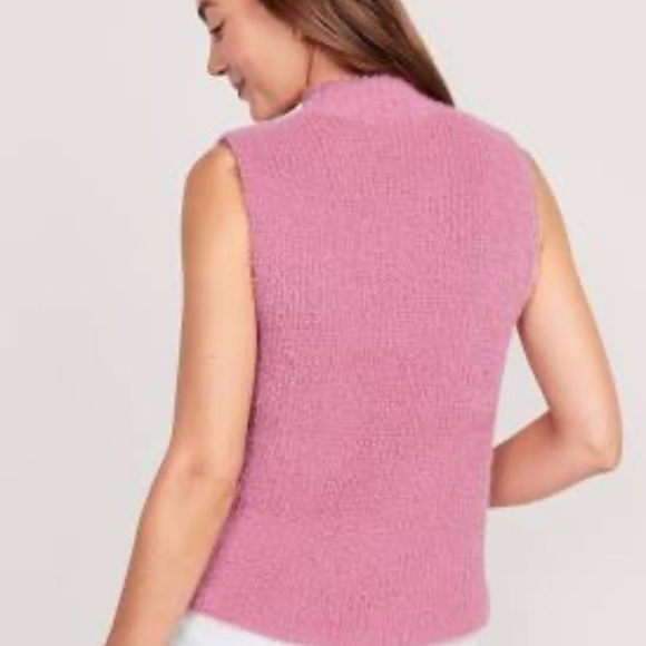Old Navy Pink Mock Neck Eyelash Sweater - Picture 3 of 7
